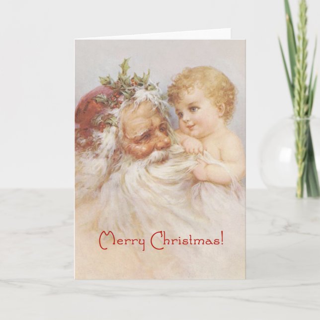Le père noël et bébé par la carte de repli de (Devant)