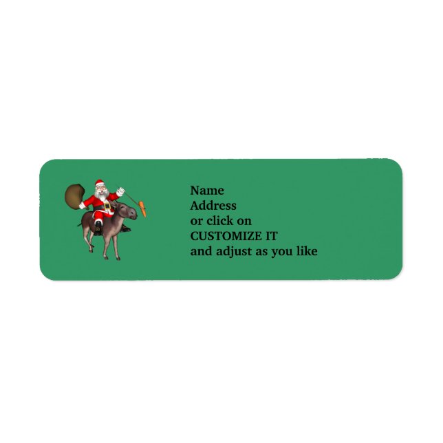 Le Père Noël Monte Un Âne (Devant)