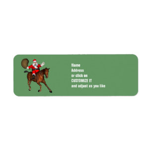 Le Père Noël Monte Un Cheval Brown
