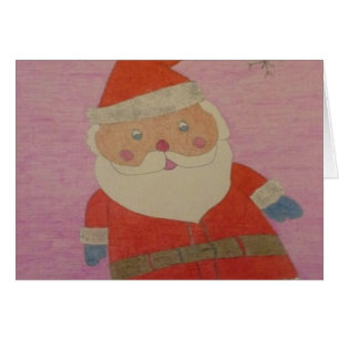 Le Père Noël sur la carte de Noël rose