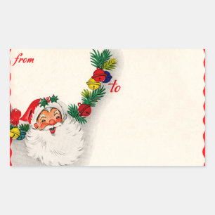 Le père noël vintage To/From des autocollants