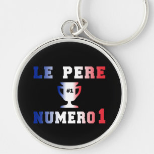 Le Père Numero 1 #1 Dad in French Father's Day Keychain