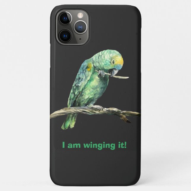 Le perroquet vert qui le balaie, coque iphone (Dos)