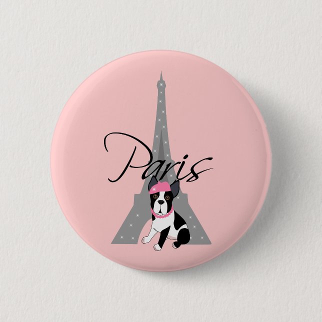 Le petit chien à Paris 2 Inch Round Button (Front)