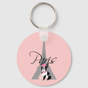 Le petit chien à Paris Keychain