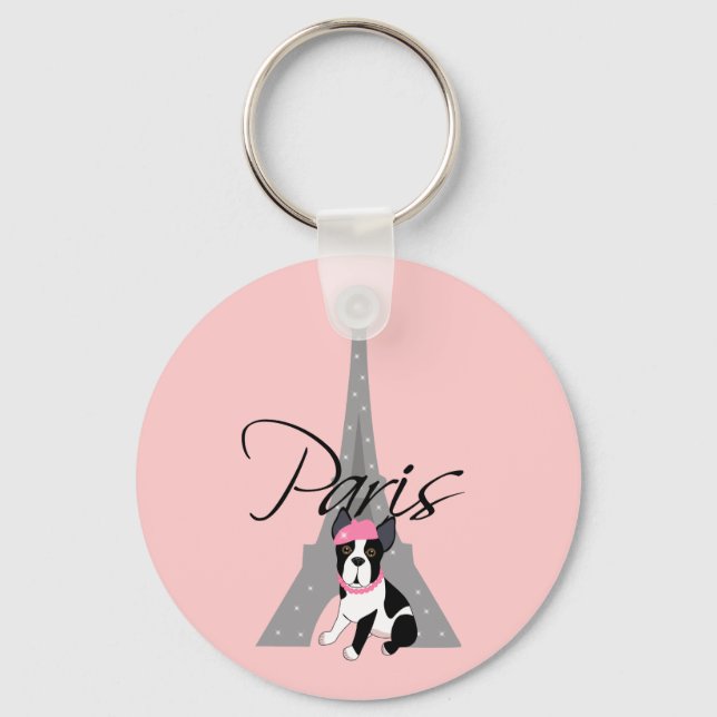 Le petit chien à Paris Keychain (Front)