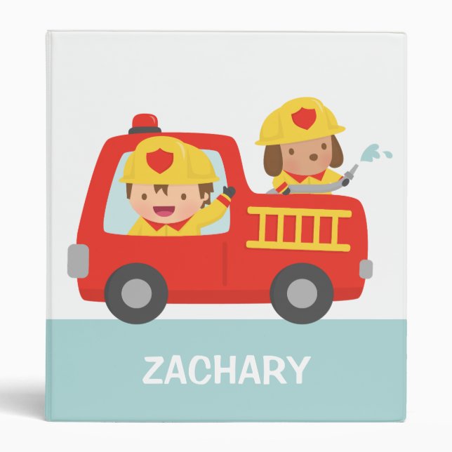 Le petit garçon des pompiers en Classeur de camion (Devant)