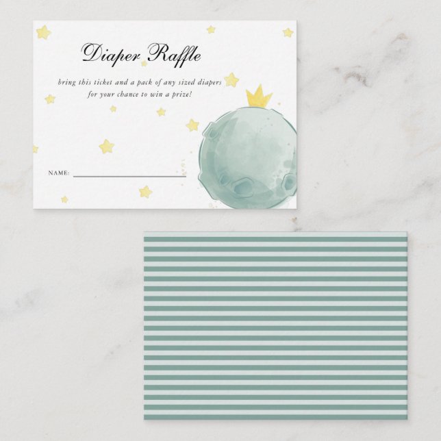 Le Petit Prince Baby Shower | Diaper Raffle Enclosure Card (Front/Back)