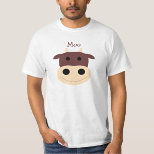 Le petit T-shirt brun mignon d'hommes de vache
