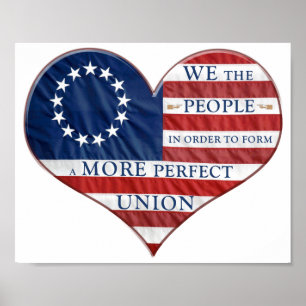Le Peuple Affiche du Coeur du drapeau américain