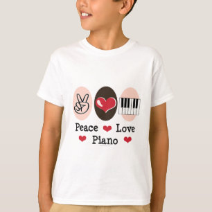 Le piano d'amour de paix badine le T-shirt