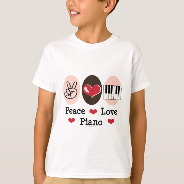 Le piano d'amour de paix badine le T-shirt (Devant)