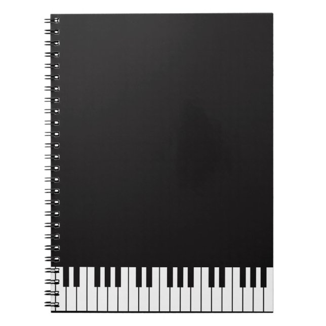 Le piano verrouille le carnet de notes à spirale (Devant)