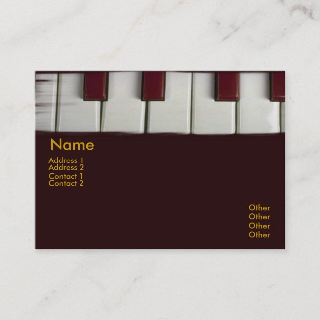 Le piano verrouille le carte de visite (Devant)