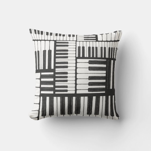 Le piano verrouille le coussin noir et blanc (Recto)