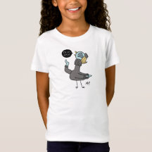 Le Pigeon Je suis une artiste Filles T-Shirt blanc