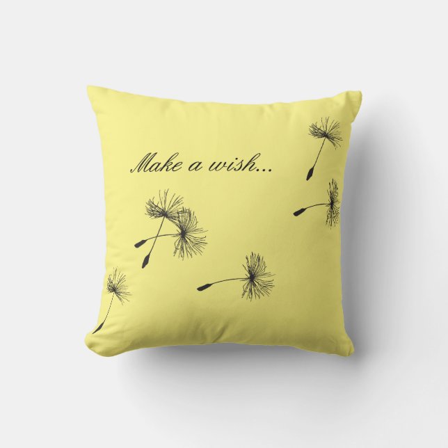 Le pissenlit font un coussin de couleur customisé (Recto)