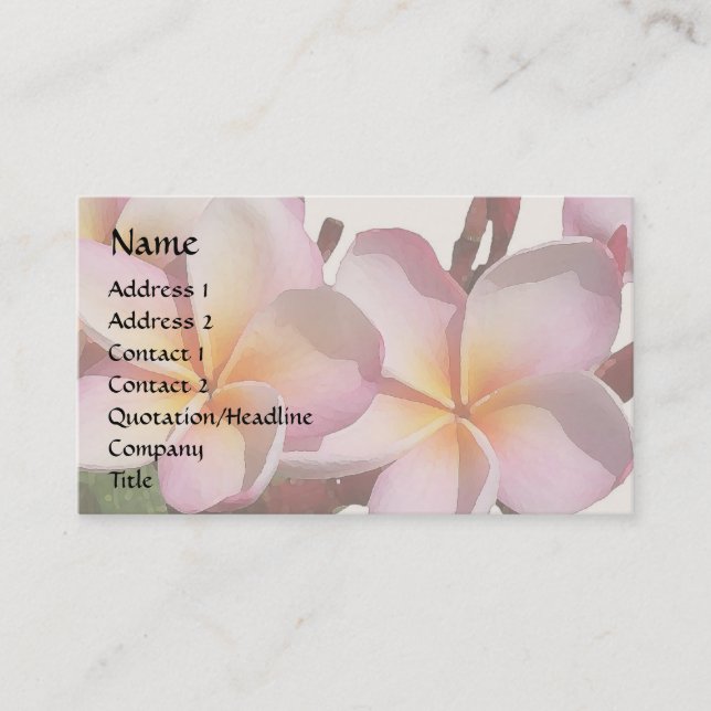 Le Plumeria fleurit le carte de visite (Devant)