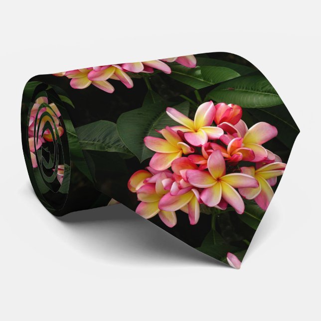 Le Plumeria hawaïen fleurit la cravate des hommes (Roulé)