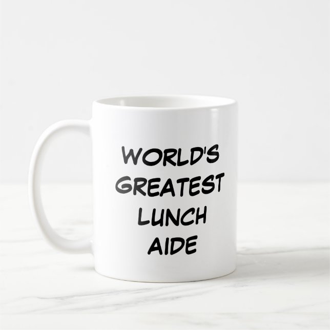 "Le plus grand aide du monde pour déjeuner" Mug (Gauche)