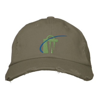 Le plus grand Casquette de chino d'olive brodé au