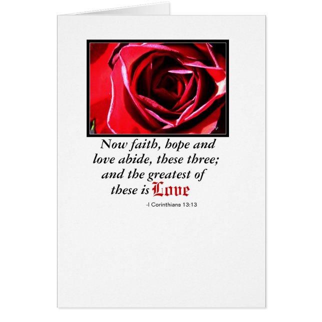 Le plus grand de ces derniers est amour (Devant)