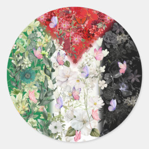 Le plus mignon autocollant Palestine en floral