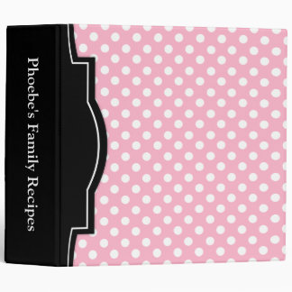 Le point de polka rose a personnalisé 2" classeur