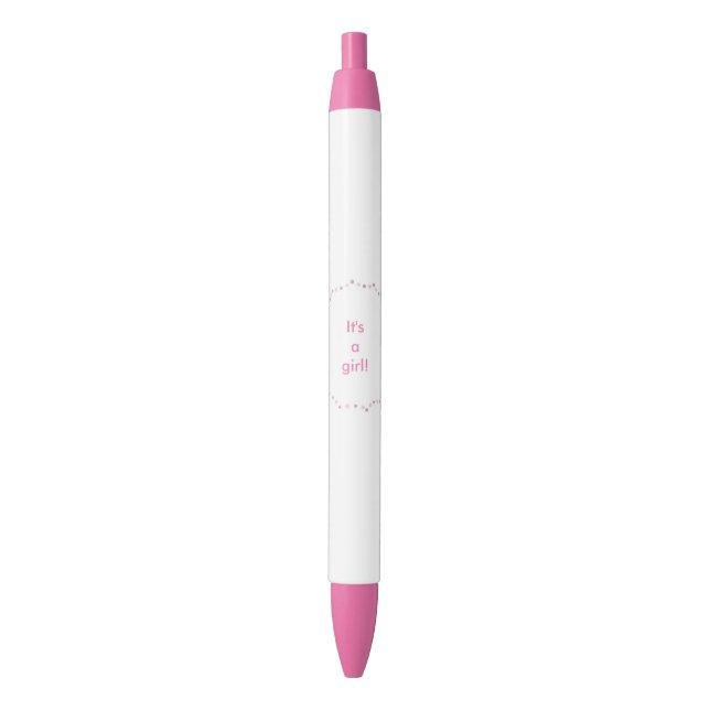 Le pois rose l'entoure est un stylo de coutume de (devant Vertical)