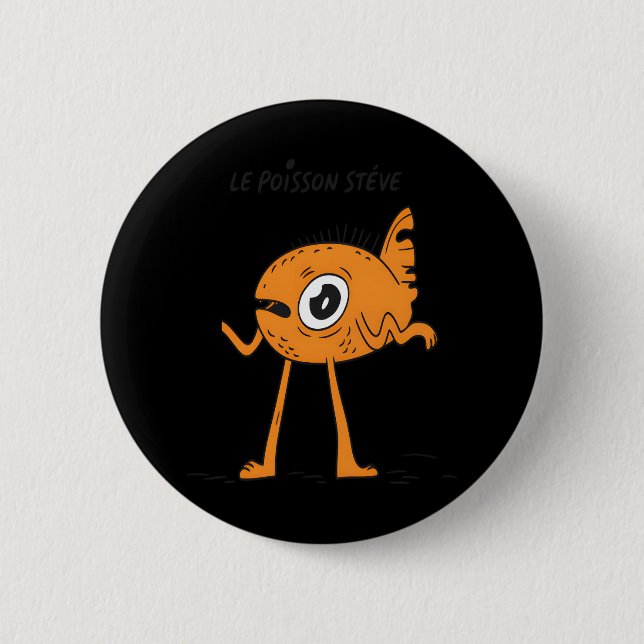 Le Poisson Steve Cute & Funny 2 Inch Round Button (Front)