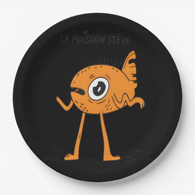 Le Poisson Steve Cute & Funny Paper Plate (Front)
