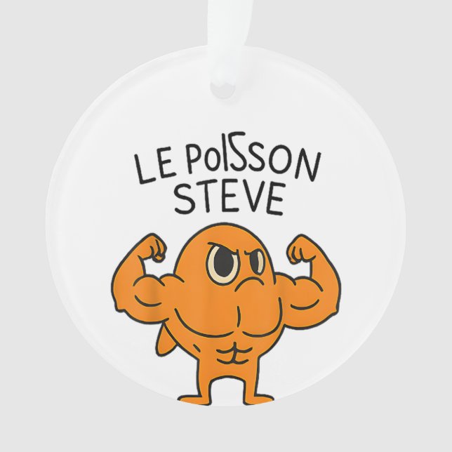 Le Poisson Steve Funny Cartoon de poisson musclé (devant)