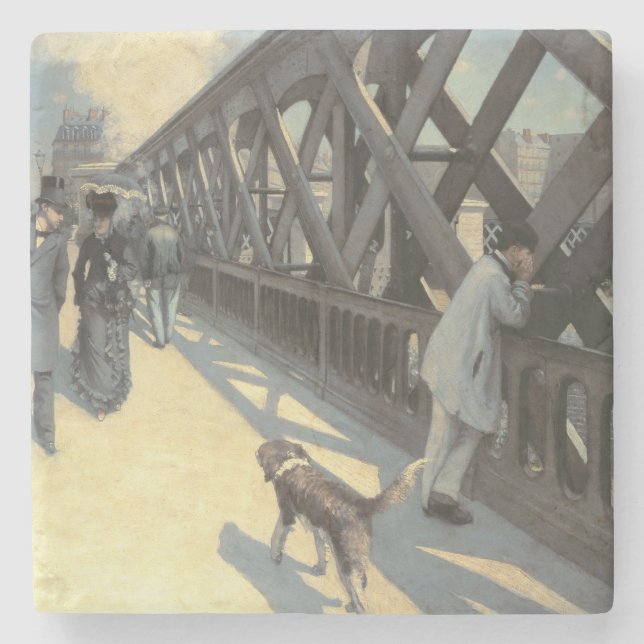 Le Pont de L'Europe, 1876 Stone Coaster (Front)