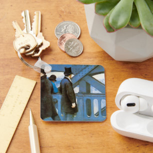 Le Pont de l'Europe by Gustave Caillebotte Keychain