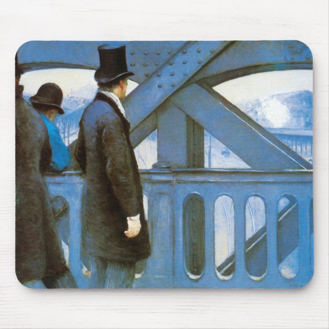 Le Pont de l'Europe by Gustave Caillebotte Mouse Pad (Front)