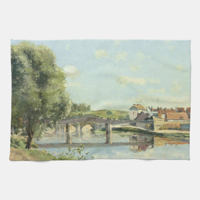 Le Pont Du Chemin De Fer Camille Pissarro   Kitchen Towel (Horizontal)