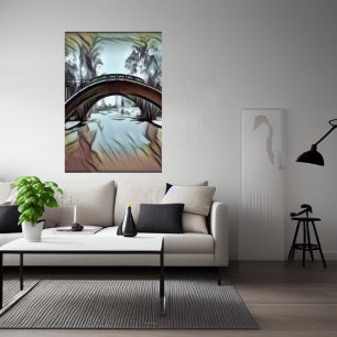 Le pont sur l'eau   AI Art Poster