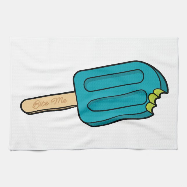 Le Popsicle bleu de framboise me mordent serviette (Horizontal)