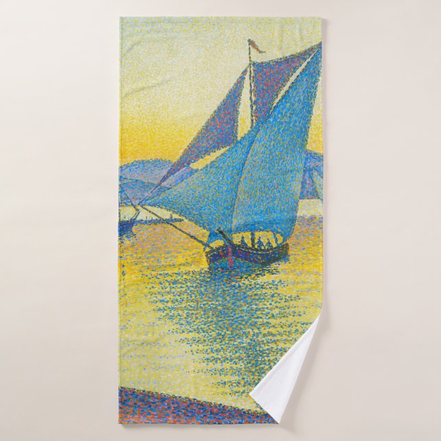 Le port au coucher du soleil, Signac (Serviette de bain)