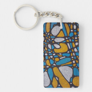 Le Porte - clé bleu et or