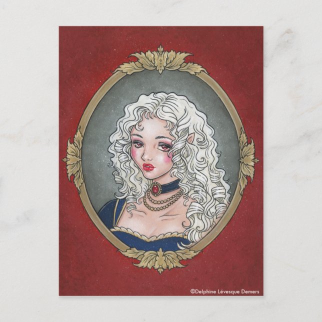 Le Portrait De La Vampiresse Carte Postale Gothiqu (Devant)