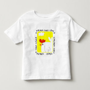 Le poulet indique des T-shirts et des cadeaux de