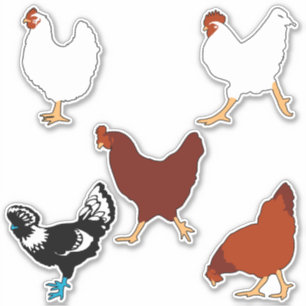 Le poulet simple silhouette des autocollants