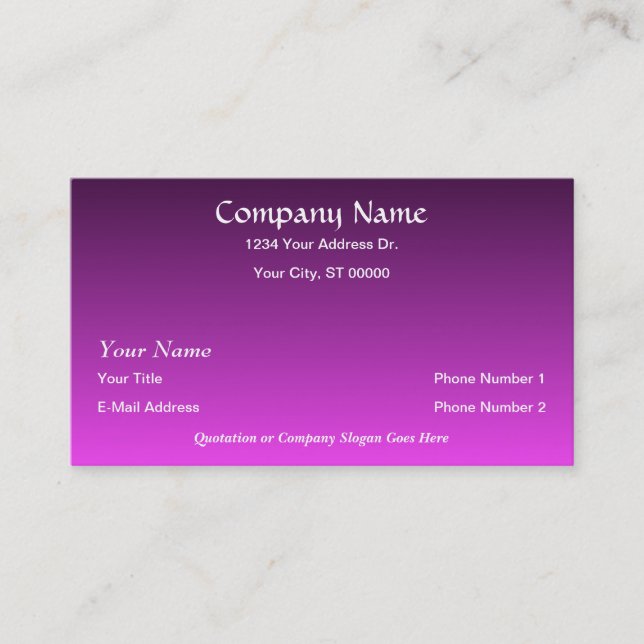 Le pourpre rose de concepteur se fanent des cartes (Devant)