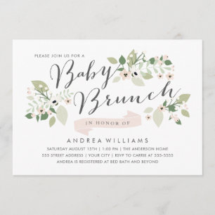Le pré fleurit invitation de brunch de bébé