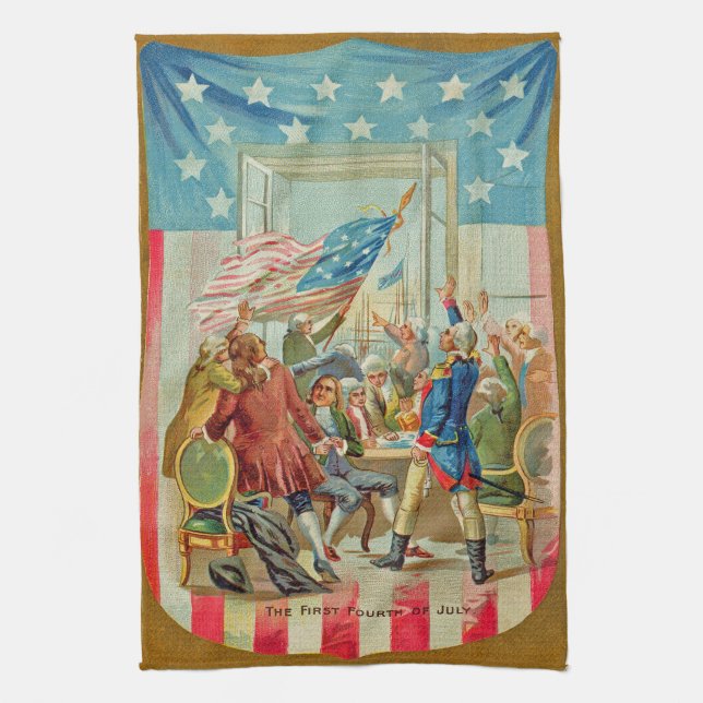 Le premier 4 juillet Serviette de cuisine (Vertical)