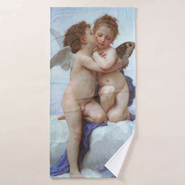 Le premier baiser, Amor et Psyche, Bouguereau (Serviette de bain)