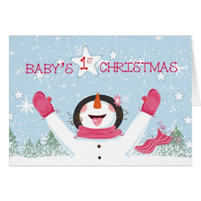 Le premier bonhomme rose de Noël de la petite fill (Devant horizontal)