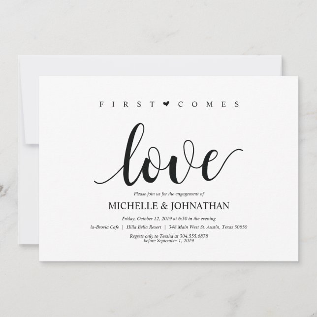 Le premier est l'amour, les invitations de la part (Devant)