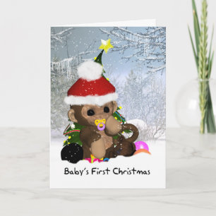 Le premier Noël de bébé - Carte de 1er Noël de béb
